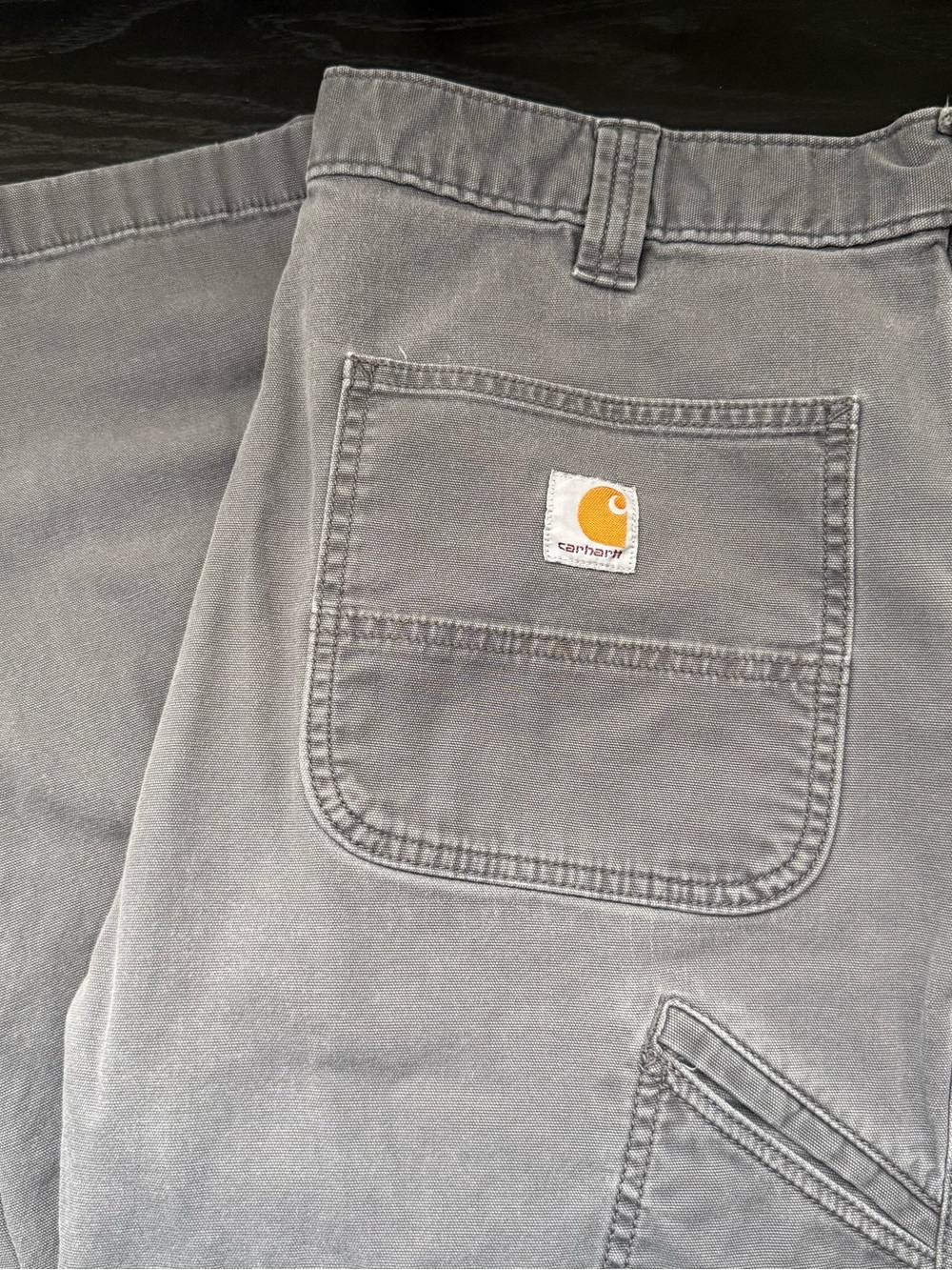 Carhartt Men's Gray Work Jeans - Durable Rigby Canvas Pants
